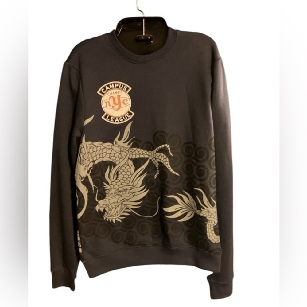 Blind Rooster graphic crew neck NYC campus league dragon 🐉 Navy Size Small
